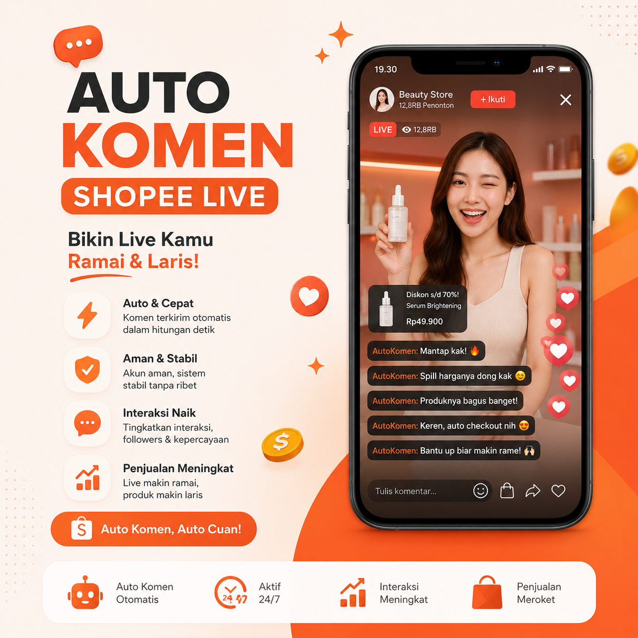 Aplikasi dan Bot Otomatis Komentar Shopee Live