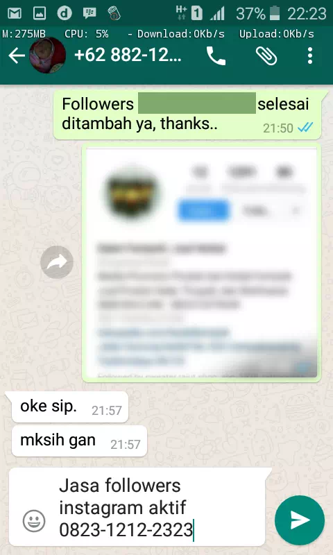 Review pelanggan tentang keamanan dan kecepatan jasa InstaIndo