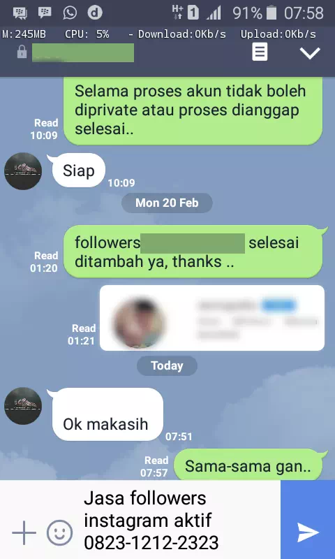 Review pelanggan tentang keamanan dan kecepatan jasa InstaIndo