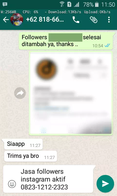 Review pelanggan tentang keamanan dan kecepatan jasa InstaIndo