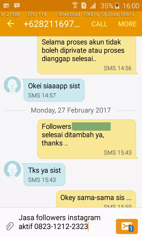Review pelanggan tentang keamanan dan kecepatan jasa InstaIndo