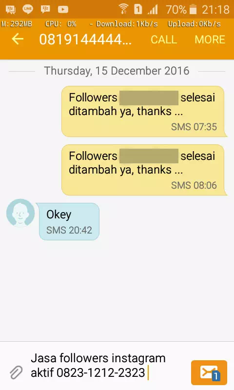 Real testimoni jasa followers aman - InstaIndo #15