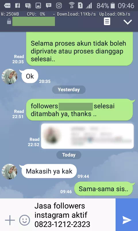 Review pelanggan tentang keamanan dan kecepatan jasa InstaIndo