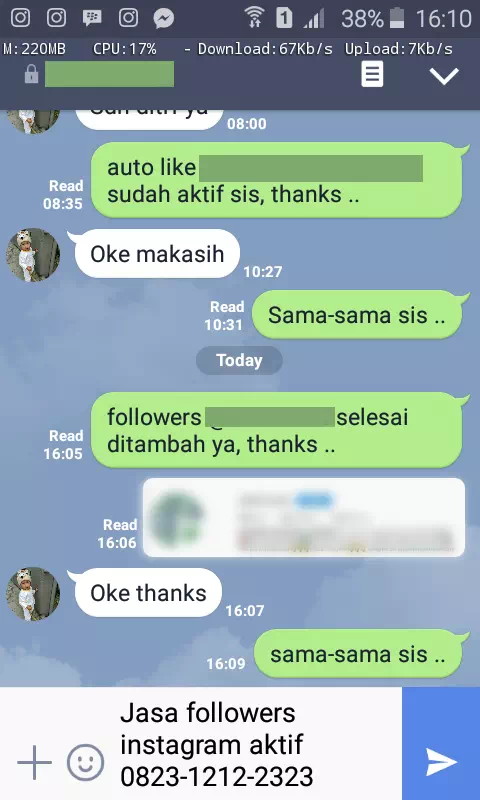 Review pelanggan tentang keamanan dan kecepatan jasa InstaIndo