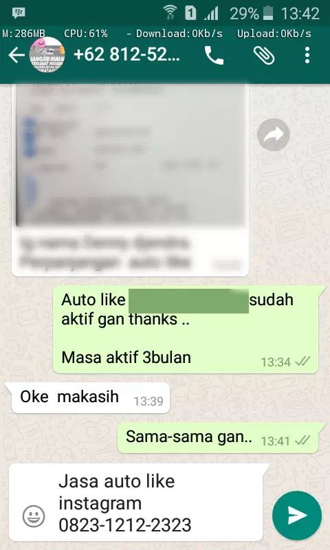 Review pelanggan tentang keamanan dan kecepatan jasa InstaIndo