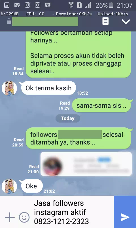 Review pelanggan tentang keamanan dan kecepatan jasa InstaIndo