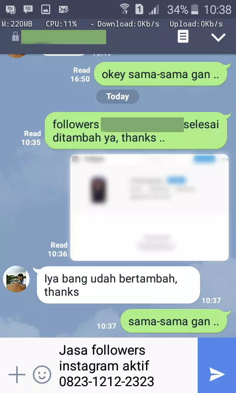 Bukti transaksi berhasil dan testimoni positif layanan InstaIndo