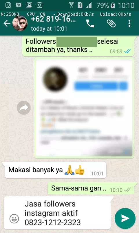 Review pelanggan tentang keamanan dan kecepatan jasa InstaIndo