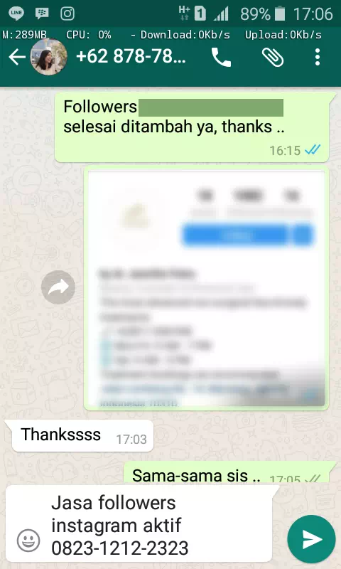 Bukti transaksi berhasil dan testimoni positif layanan InstaIndo