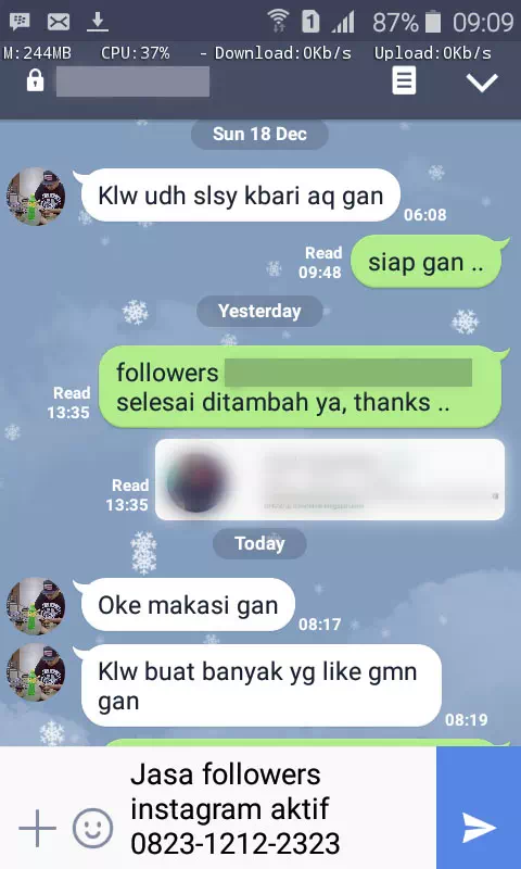 Review pelanggan tentang keamanan dan kecepatan jasa InstaIndo