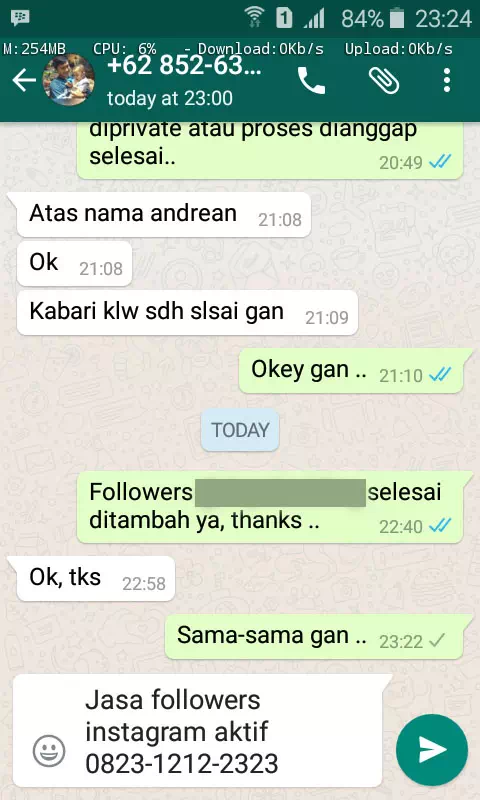 Review pelanggan tentang keamanan dan kecepatan jasa InstaIndo