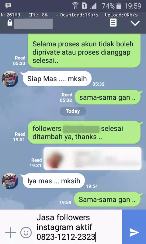 Review pelanggan tentang keamanan dan kecepatan jasa InstaIndo