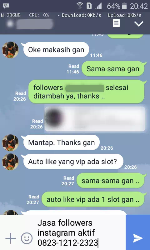 Review pelanggan tentang keamanan dan kecepatan jasa InstaIndo