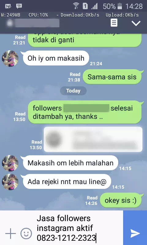 Bukti transaksi berhasil dan testimoni positif layanan InstaIndo