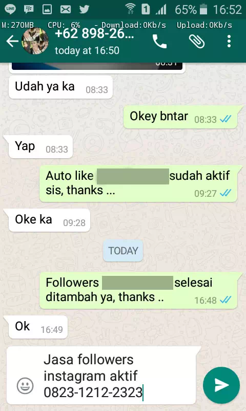 Review pelanggan tentang keamanan dan kecepatan jasa InstaIndo