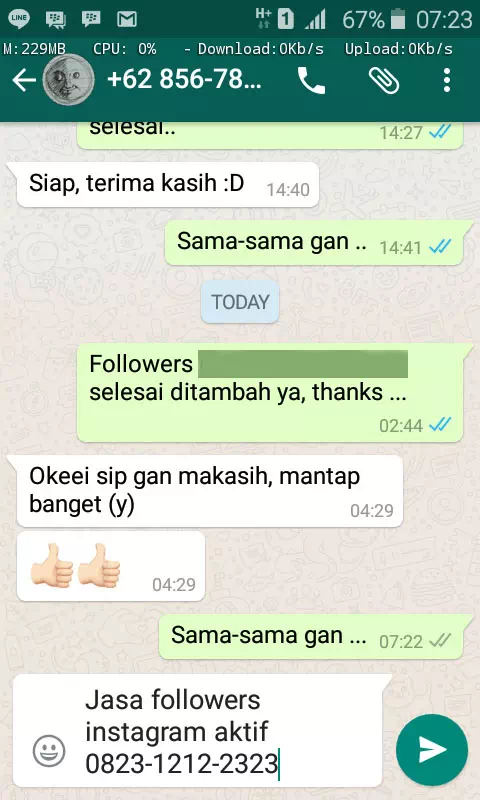 Review pelanggan tentang keamanan dan kecepatan jasa InstaIndo