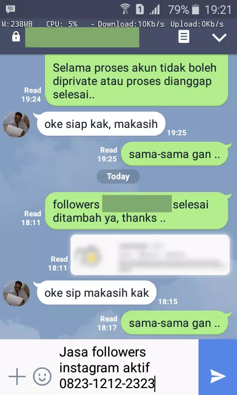 Review pelanggan tentang keamanan dan kecepatan jasa InstaIndo