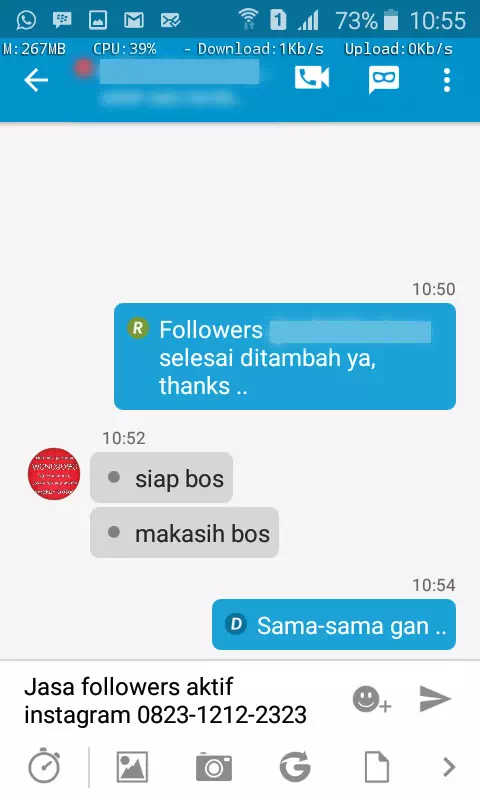 Review pelanggan tentang keamanan dan kecepatan jasa InstaIndo