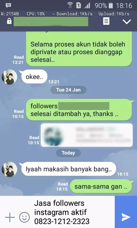 Review pelanggan tentang keamanan dan kecepatan jasa InstaIndo