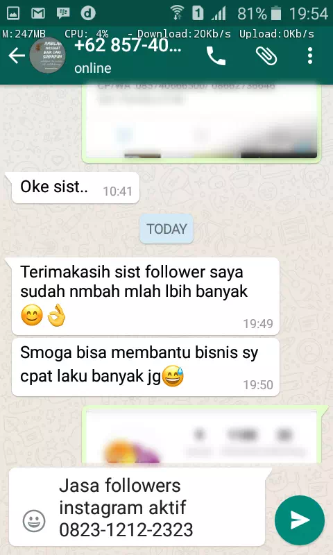 Review pelanggan tentang keamanan dan kecepatan jasa InstaIndo