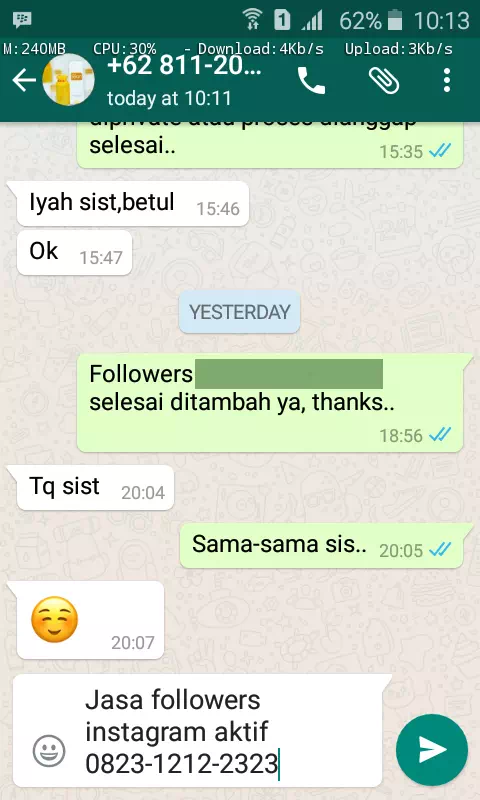 Review pelanggan tentang keamanan dan kecepatan jasa InstaIndo